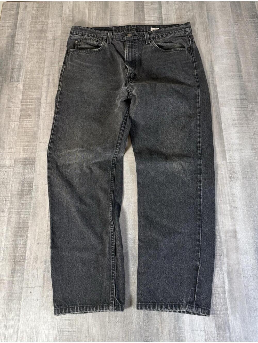 Vintages Levis 505 Straight Leg Black USA 38x32 (36x28) 1994 Cotton Red Bat Wing